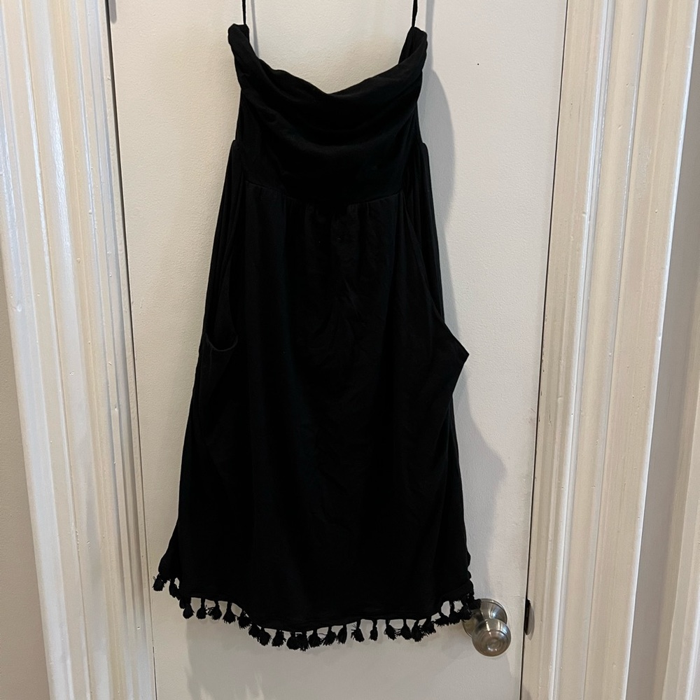 Black Strapless Coverup Dress